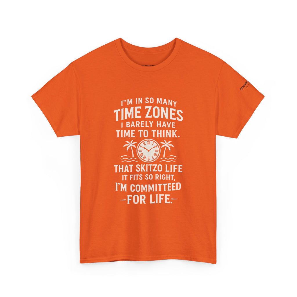 Time Zone Unisex Heavy Cotton Tee | Cozy Casual Wear, Fun Gift for Travelers, Unique Statement Shirt, Relaxed Fit Tee