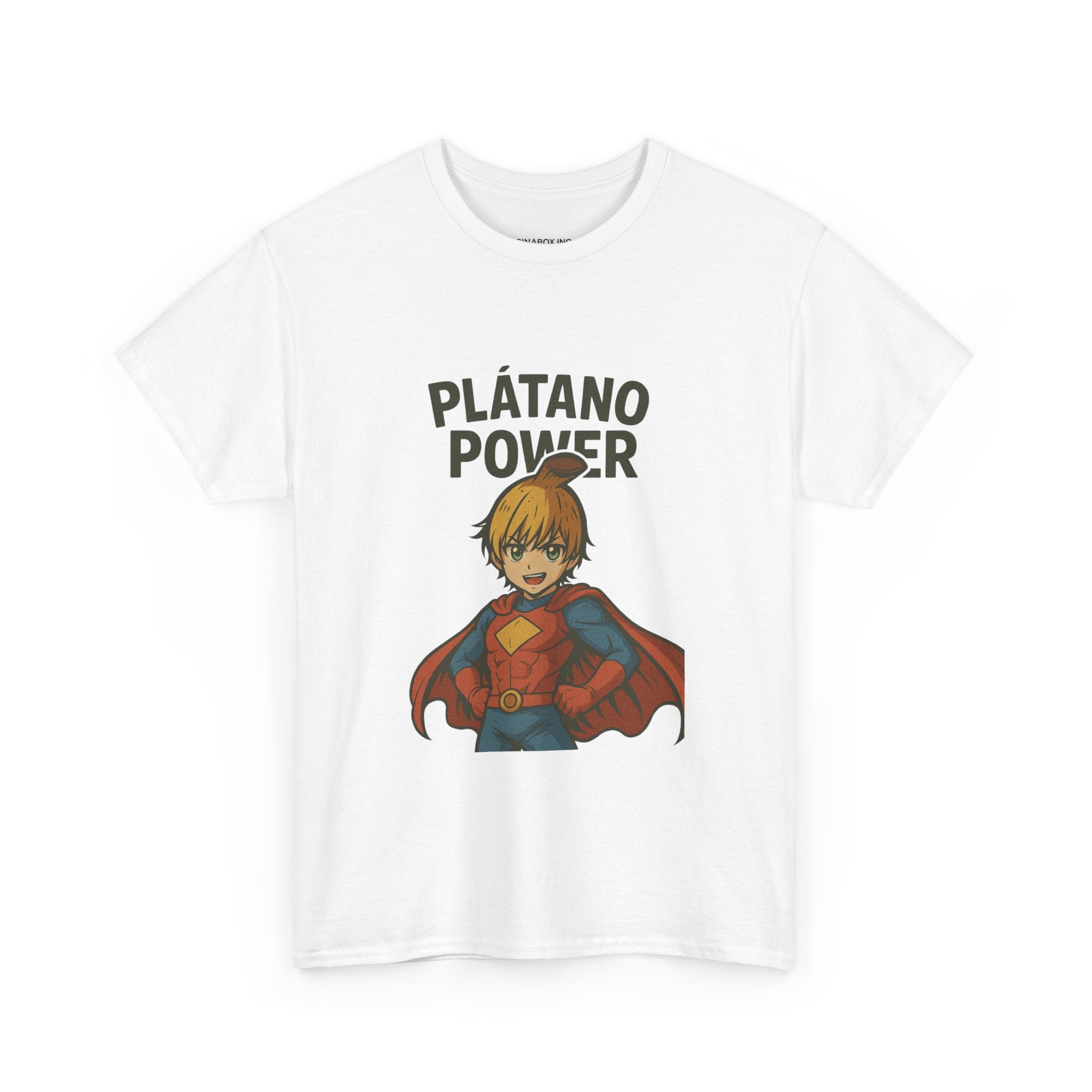 Superhero Plátano Power Tee, Graphic Tee, Unisex Cotton T-Shirt, Fun & Playful Apparel, Gift for Kids & Adults, Birthday Party Wear