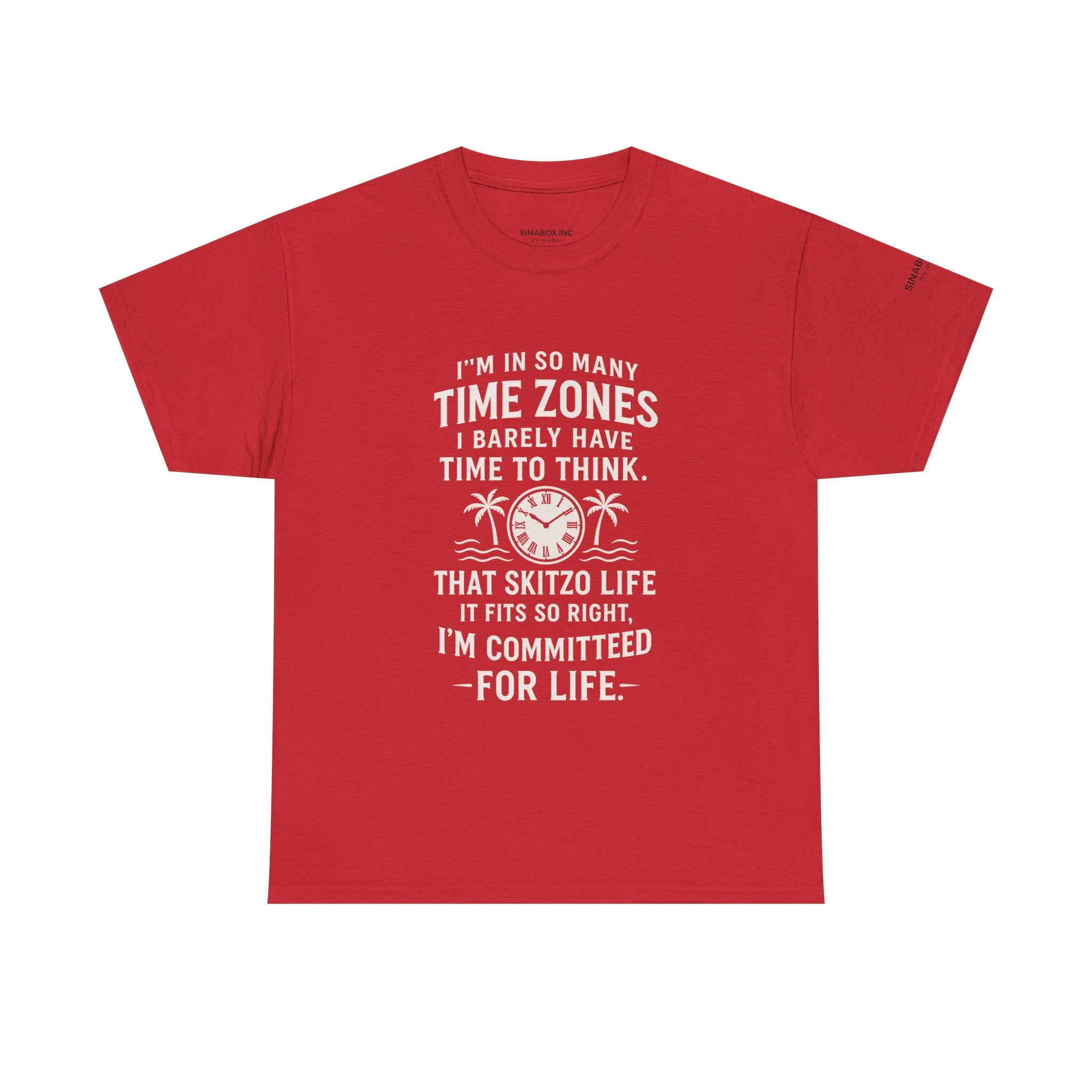Time Zone Unisex Heavy Cotton Tee | Cozy Casual Wear, Fun Gift for Travelers, Unique Statement Shirt, Relaxed Fit Tee
