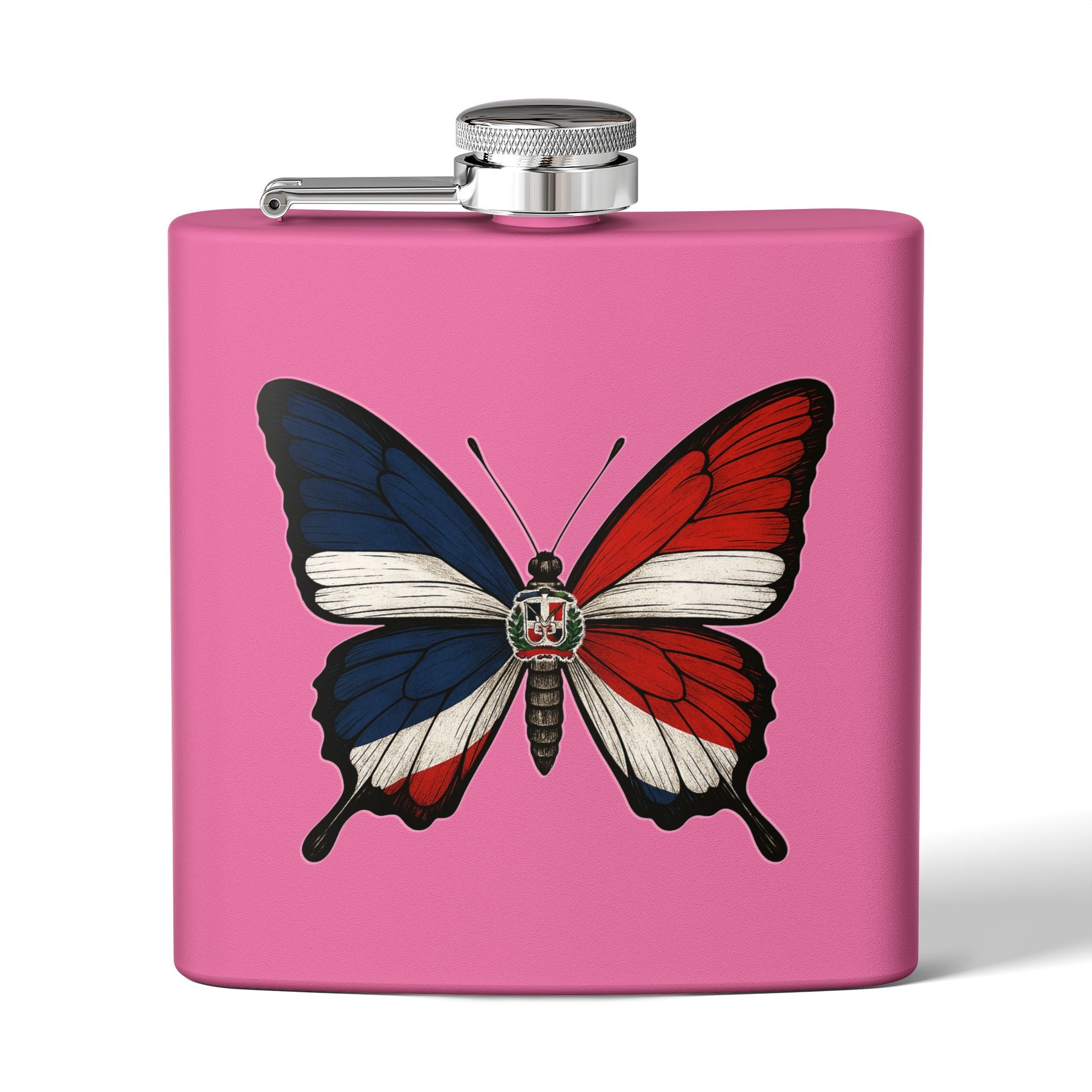 Patriotic Butterfly Flask - 6oz Stainless Steel Drinkware