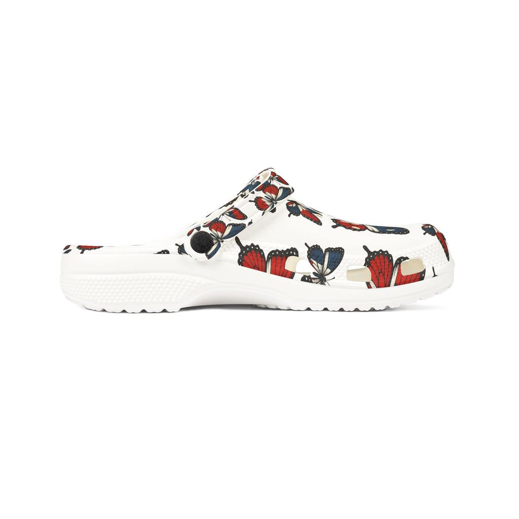 Butterfly Print EVA Foam Clogs, Comfortable Outdoor Footwear, Trendy Garden Shoes, Perfect for Summer, Gift for Nature Lovers