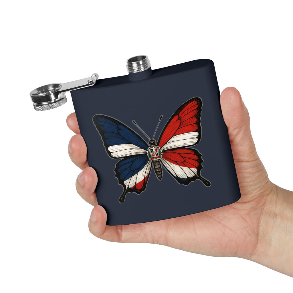 Patriotic Butterfly Flask - 6oz Stainless Steel Drinkware