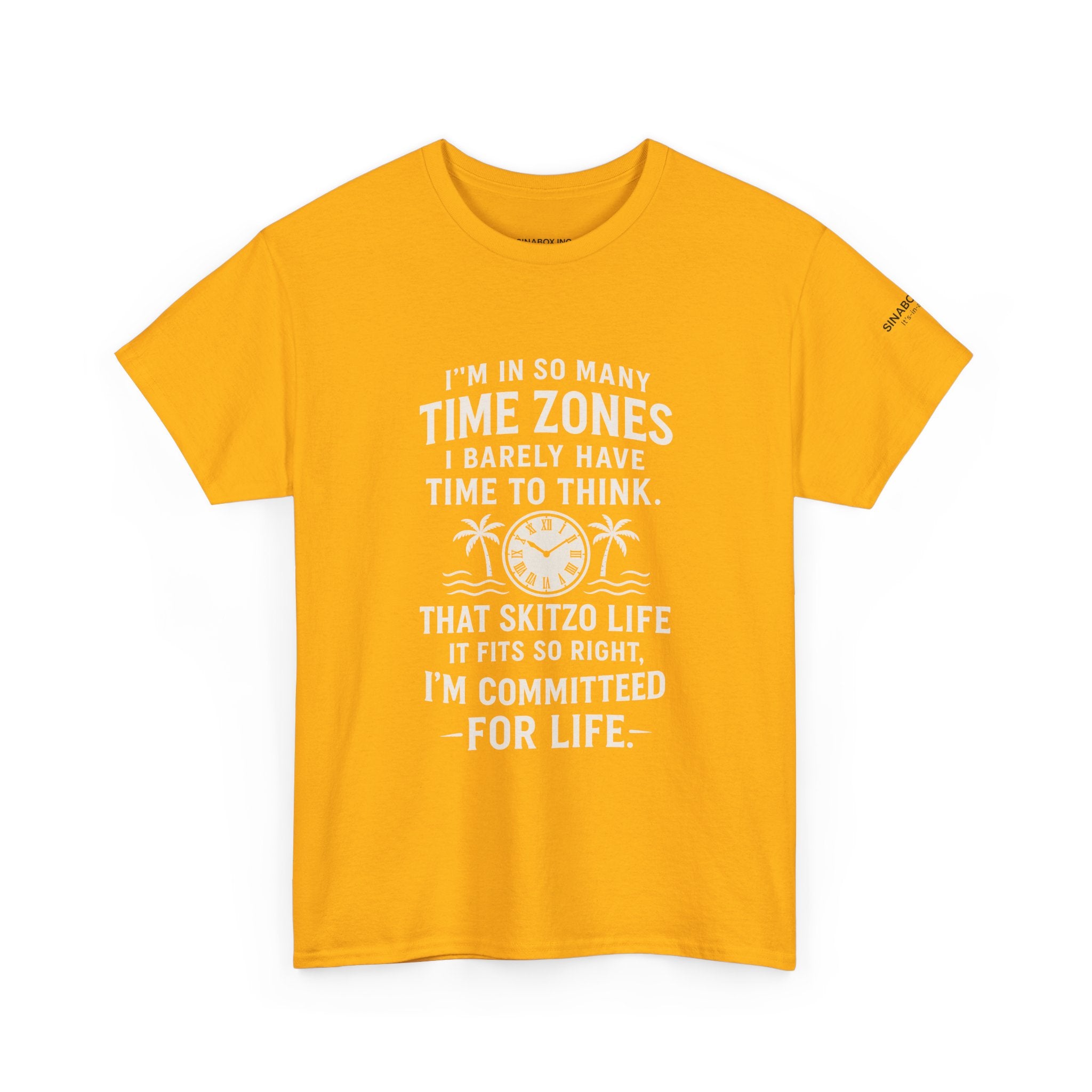 Time Zone Unisex Heavy Cotton Tee | Cozy Casual Wear, Fun Gift for Travelers, Unique Statement Shirt, Relaxed Fit Tee