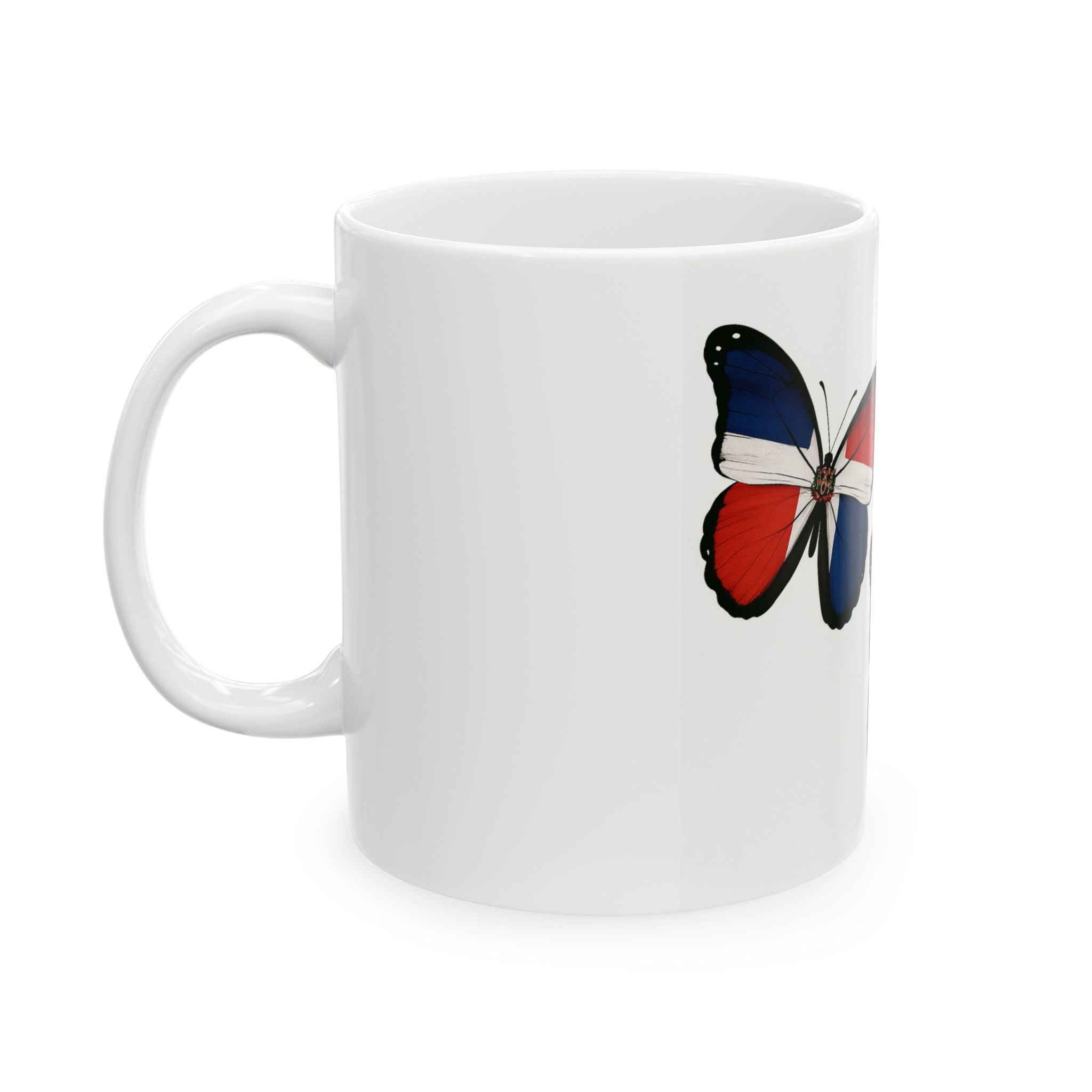 Patriotic Butterfly Ceramic Mug - Perfect for Gifts, Home Decor, Coffee Lovers, Travel Enthusiasts, and Holidays