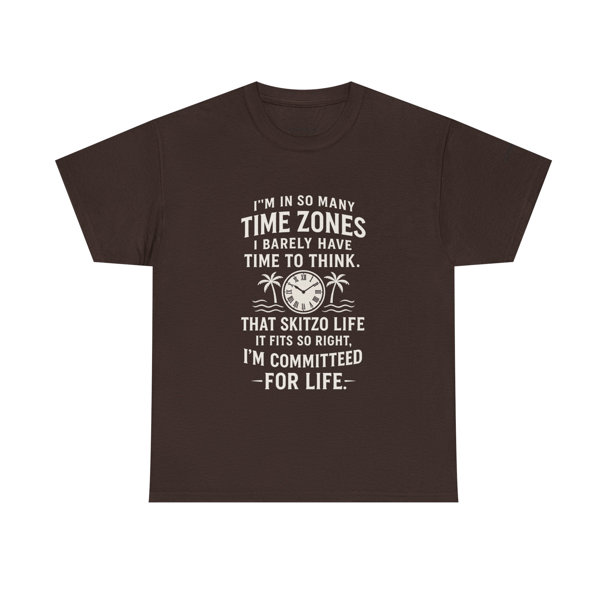 Time Zone Unisex Heavy Cotton Tee | Cozy Casual Wear, Fun Gift for Travelers, Unique Statement Shirt, Relaxed Fit Tee