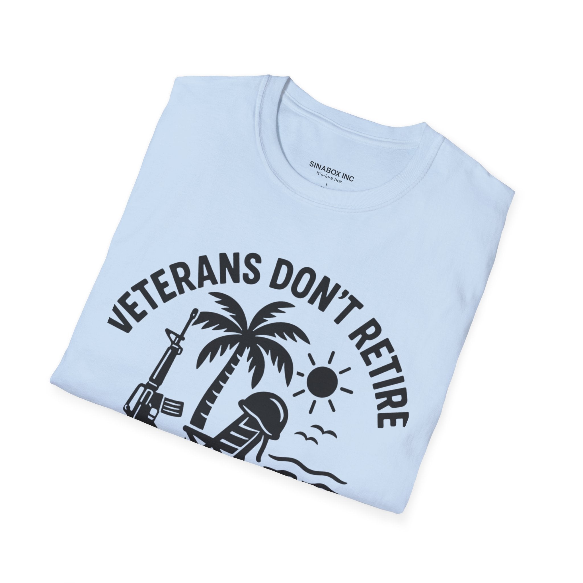 Veterans Beach T-Shirt - Relaxed Fit Shirt for Veterans, Casual Tee, Summer Apparel, Gift for Military Retirees, Vacation Wear