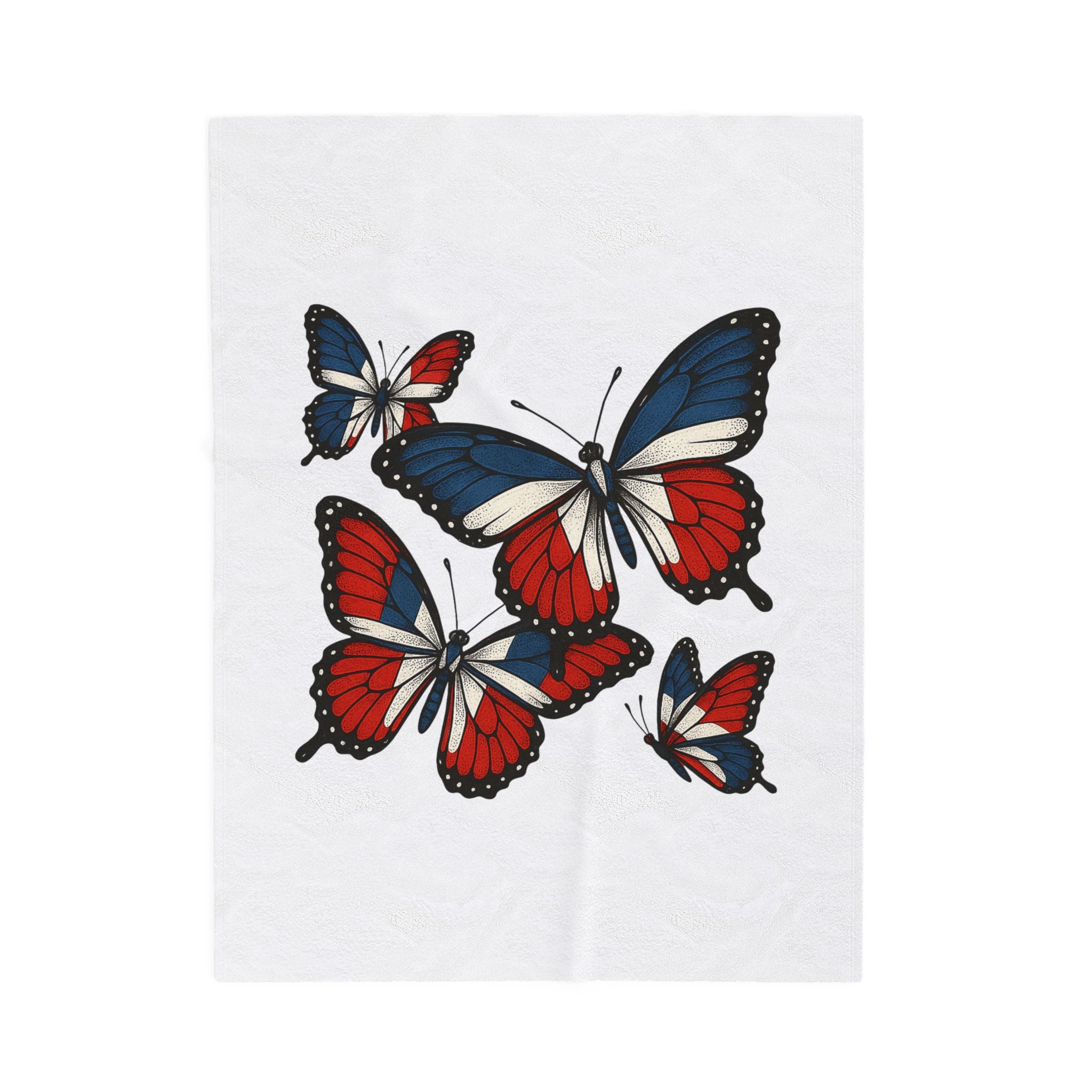 Copy of Patriotic Butterfly Plush Blanket - Cozy Throw for Home, Gift for Independence Day, USA, Canada, France, Snuggle Accent