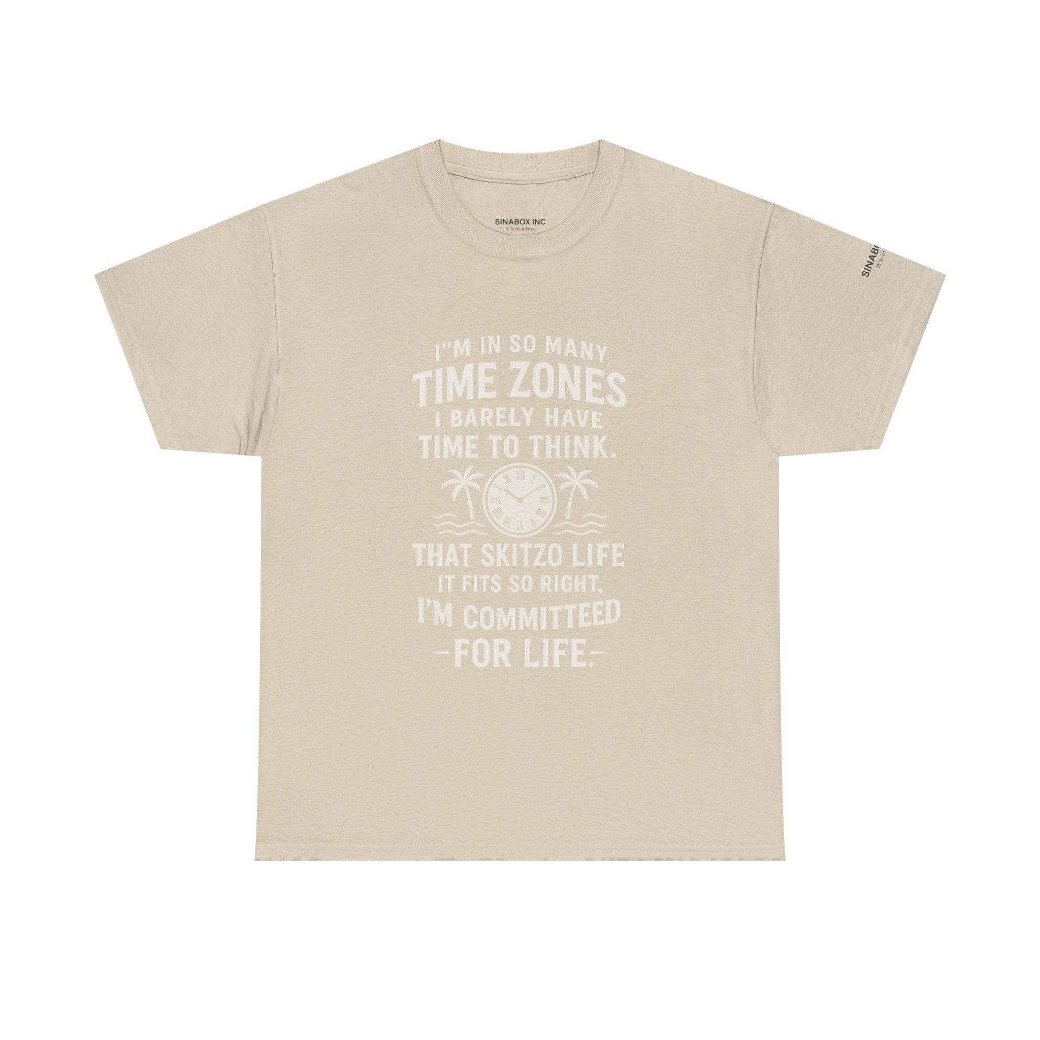 Time Zone Unisex Heavy Cotton Tee | Cozy Casual Wear, Fun Gift for Travelers, Unique Statement Shirt, Relaxed Fit Tee