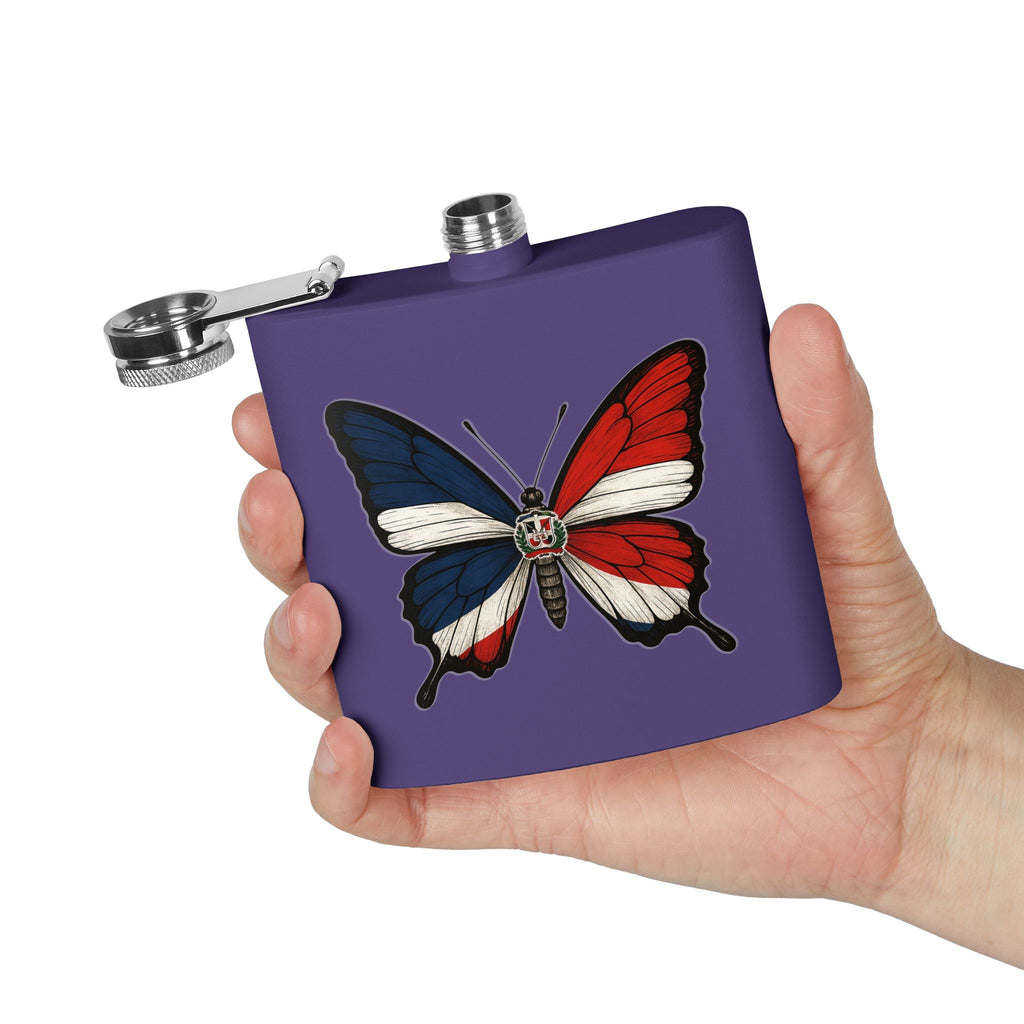 Patriotic Butterfly Flask - 6oz Stainless Steel Drinkware