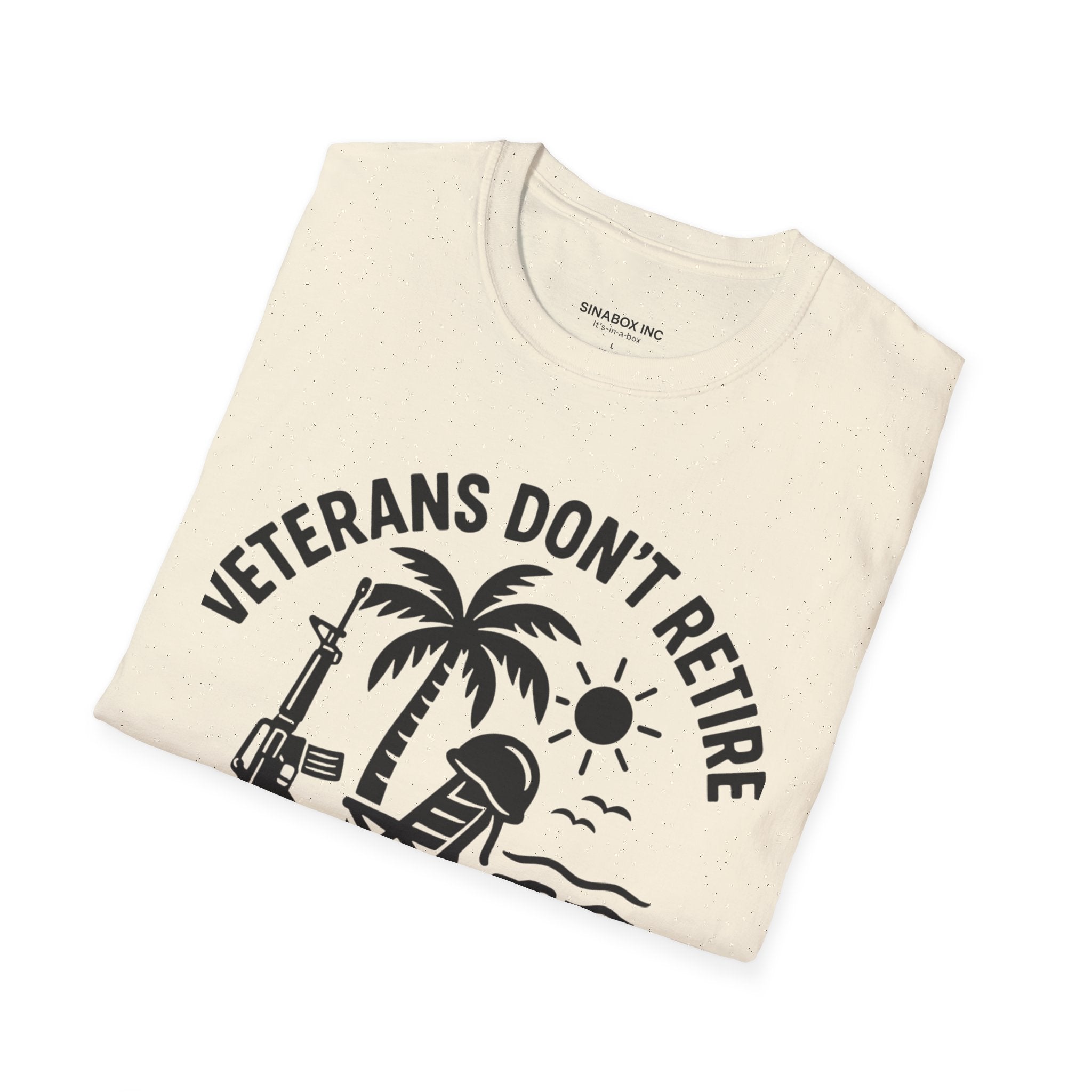 Veterans Beach T-Shirt - Relaxed Fit Shirt for Veterans, Casual Tee, Summer Apparel, Gift for Military Retirees, Vacation Wear