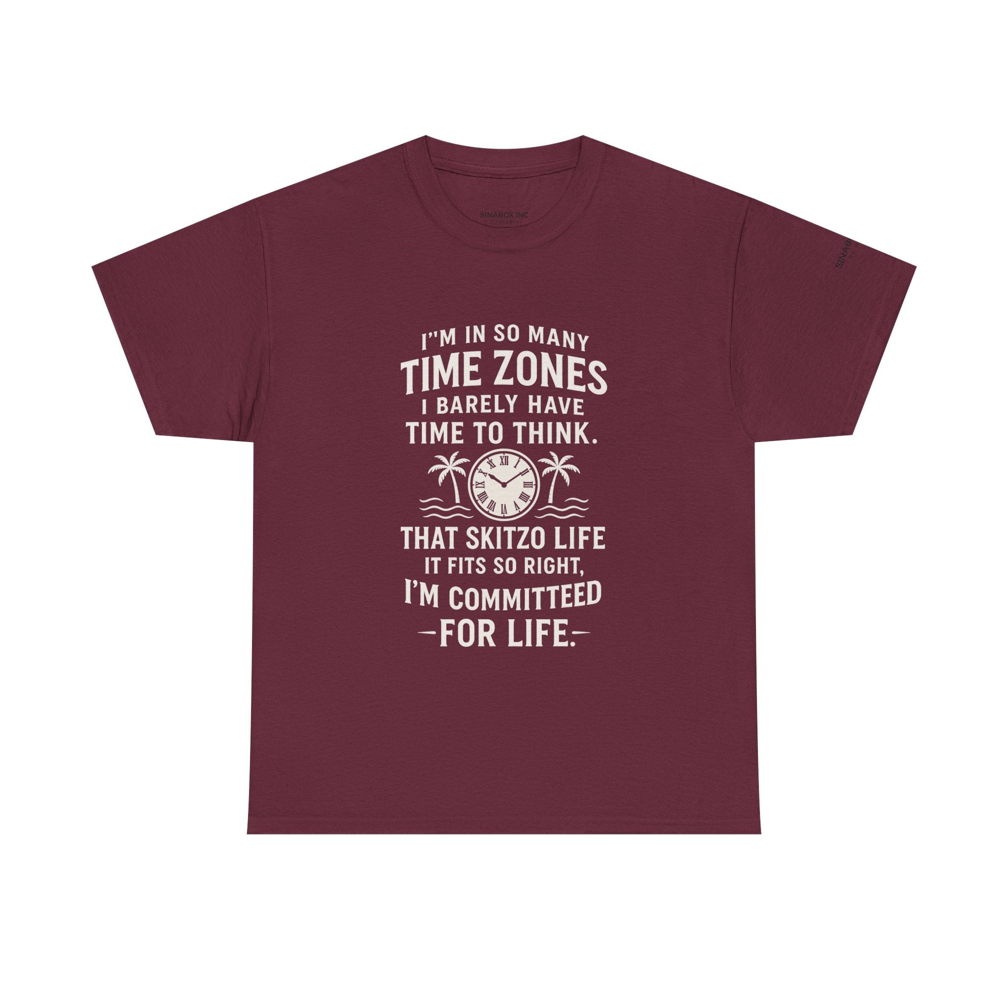 Time Zone Unisex Heavy Cotton Tee | Cozy Casual Wear, Fun Gift for Travelers, Unique Statement Shirt, Relaxed Fit Tee