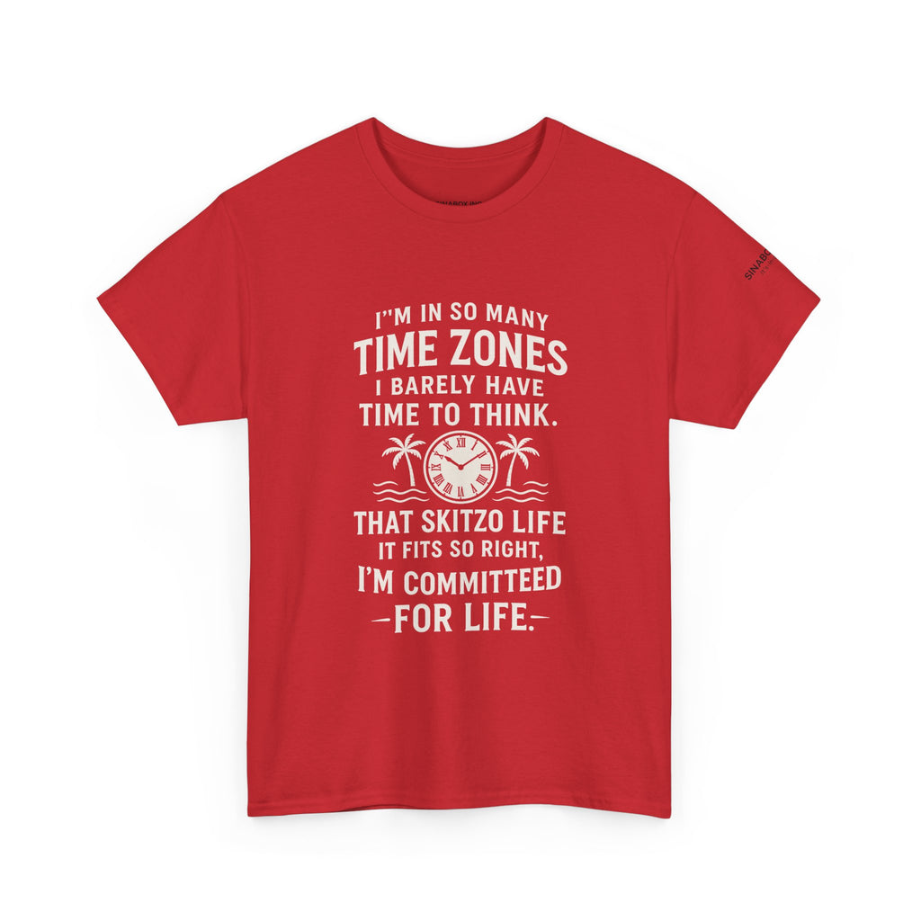 Time Zone Unisex Heavy Cotton Tee | Cozy Casual Wear, Fun Gift for Travelers, Unique Statement Shirt, Relaxed Fit Tee