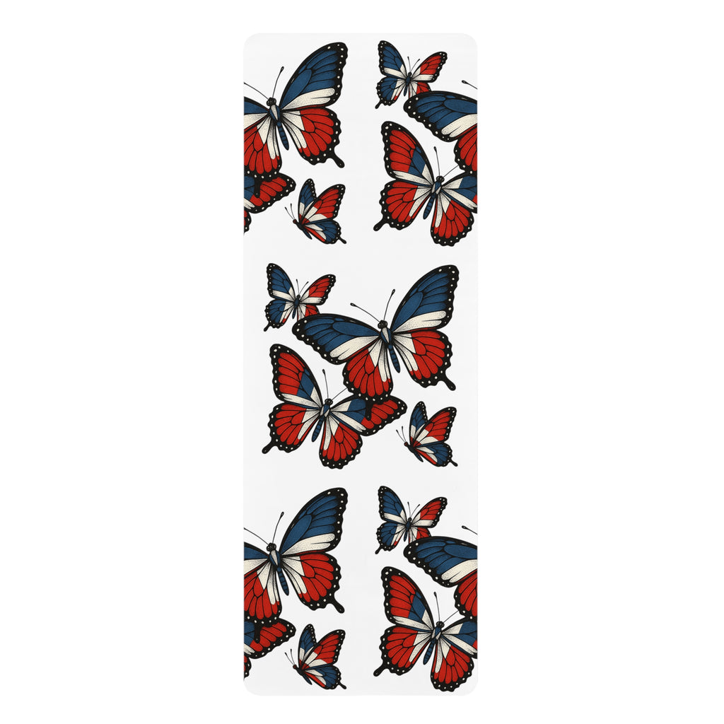 Butterfly Design Rubber Yoga Mat - Eco-Friendly, Non-Slip, Fitness, Exercise, Home Decor, Gift for Yoga Lovers
