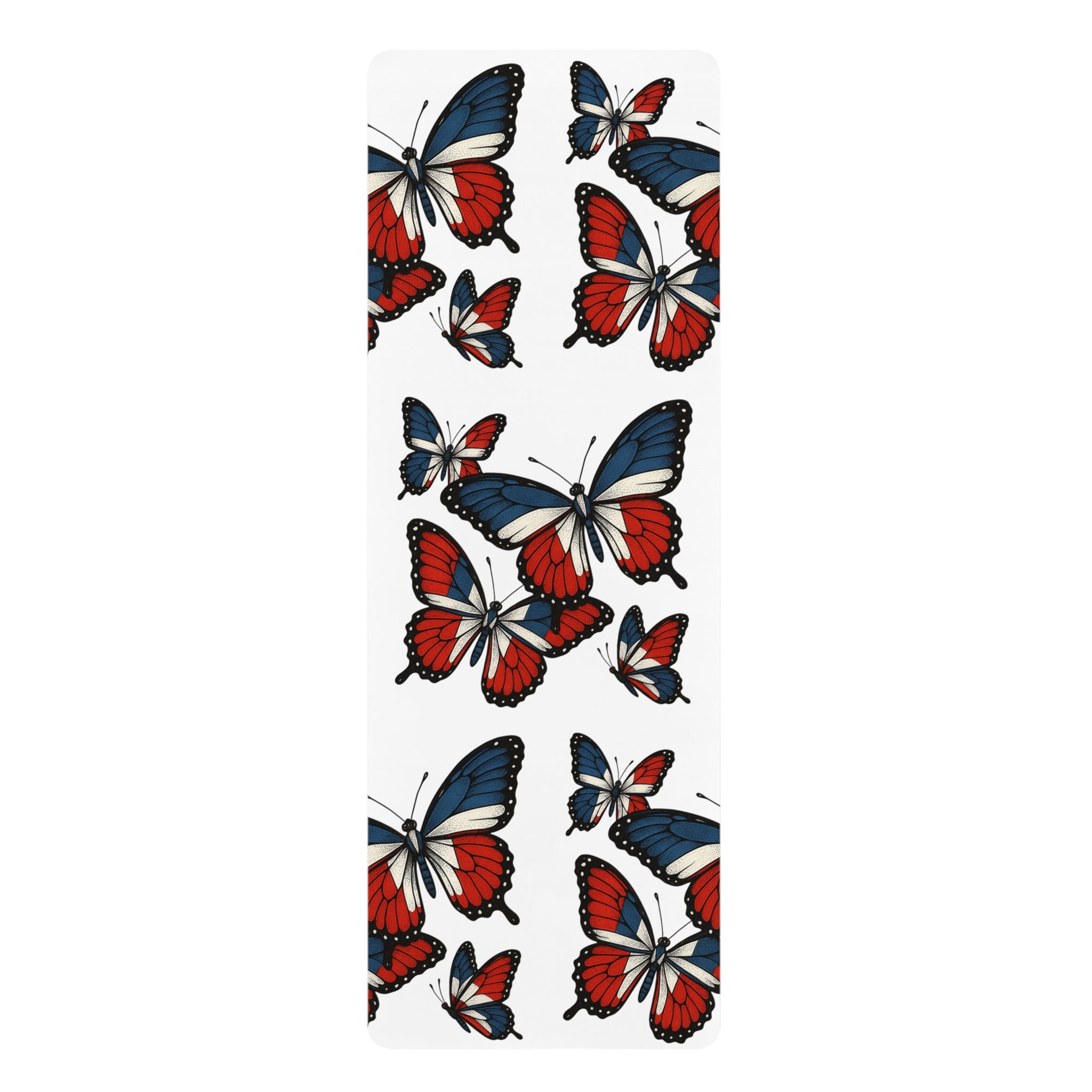 Butterfly Design Rubber Yoga Mat - Eco-Friendly, Non-Slip, Fitness, Exercise, Home Decor, Gift for Yoga Lovers