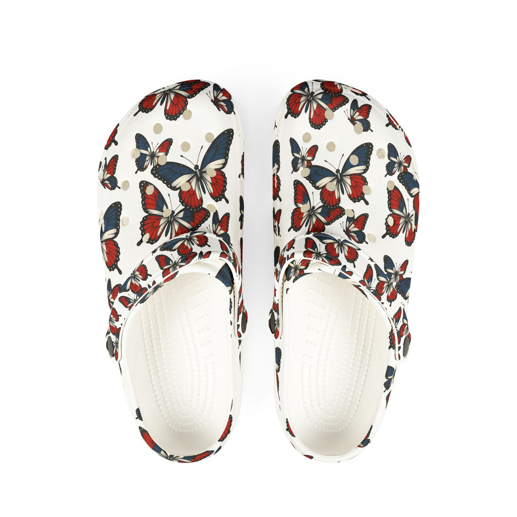 Butterfly Print EVA Foam Clogs, Comfortable Outdoor Footwear, Trendy Garden Shoes, Perfect for Summer, Gift for Nature Lovers