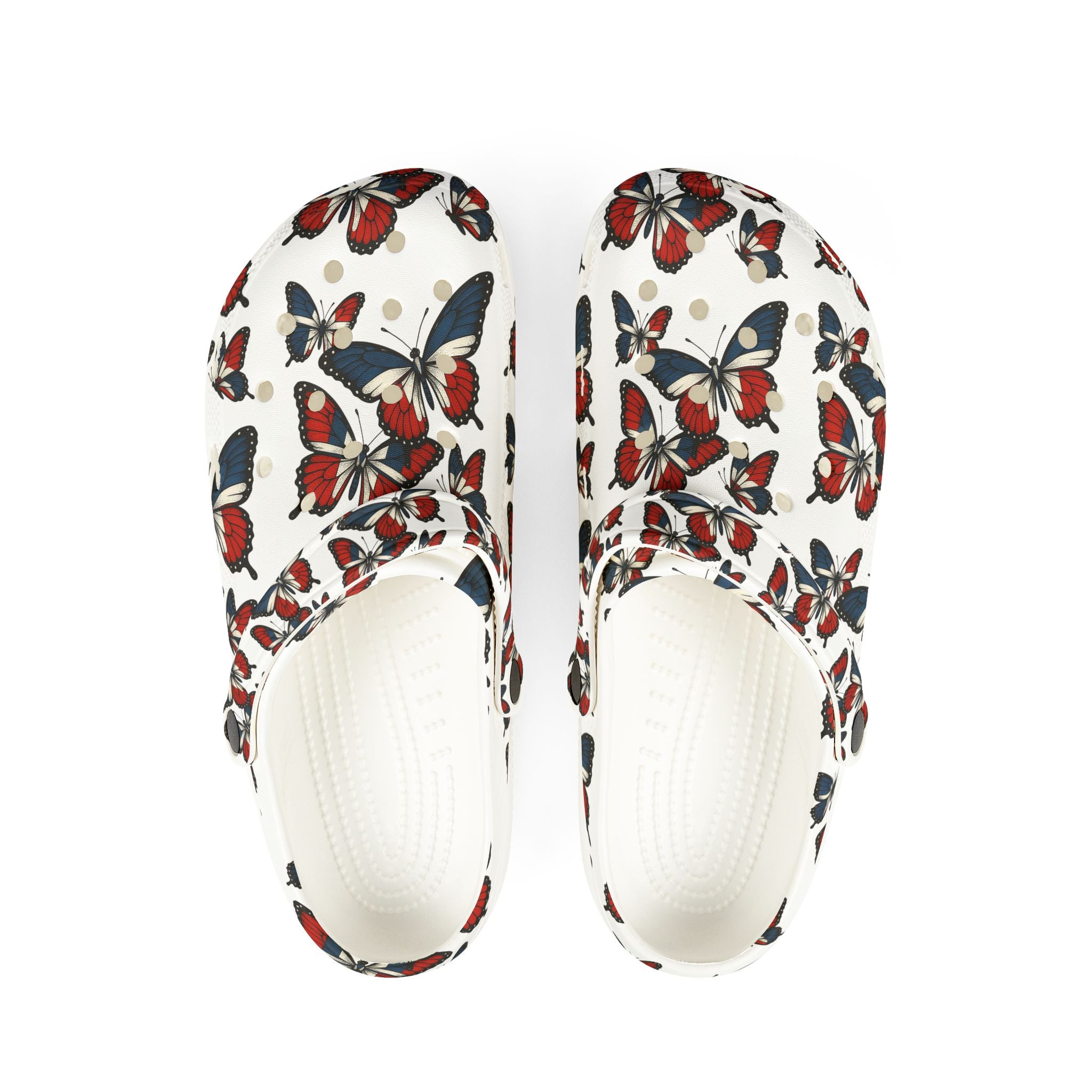 Butterfly Print EVA Foam Clogs, Comfortable Outdoor Footwear, Trendy Garden Shoes, Perfect for Summer, Gift for Nature Lovers