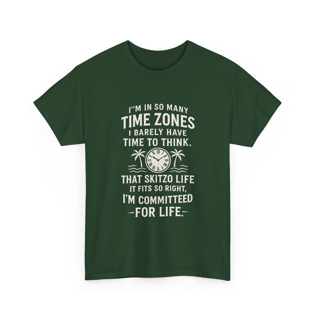 Time Zone Unisex Heavy Cotton Tee | Cozy Casual Wear, Fun Gift for Travelers, Unique Statement Shirt, Relaxed Fit Tee