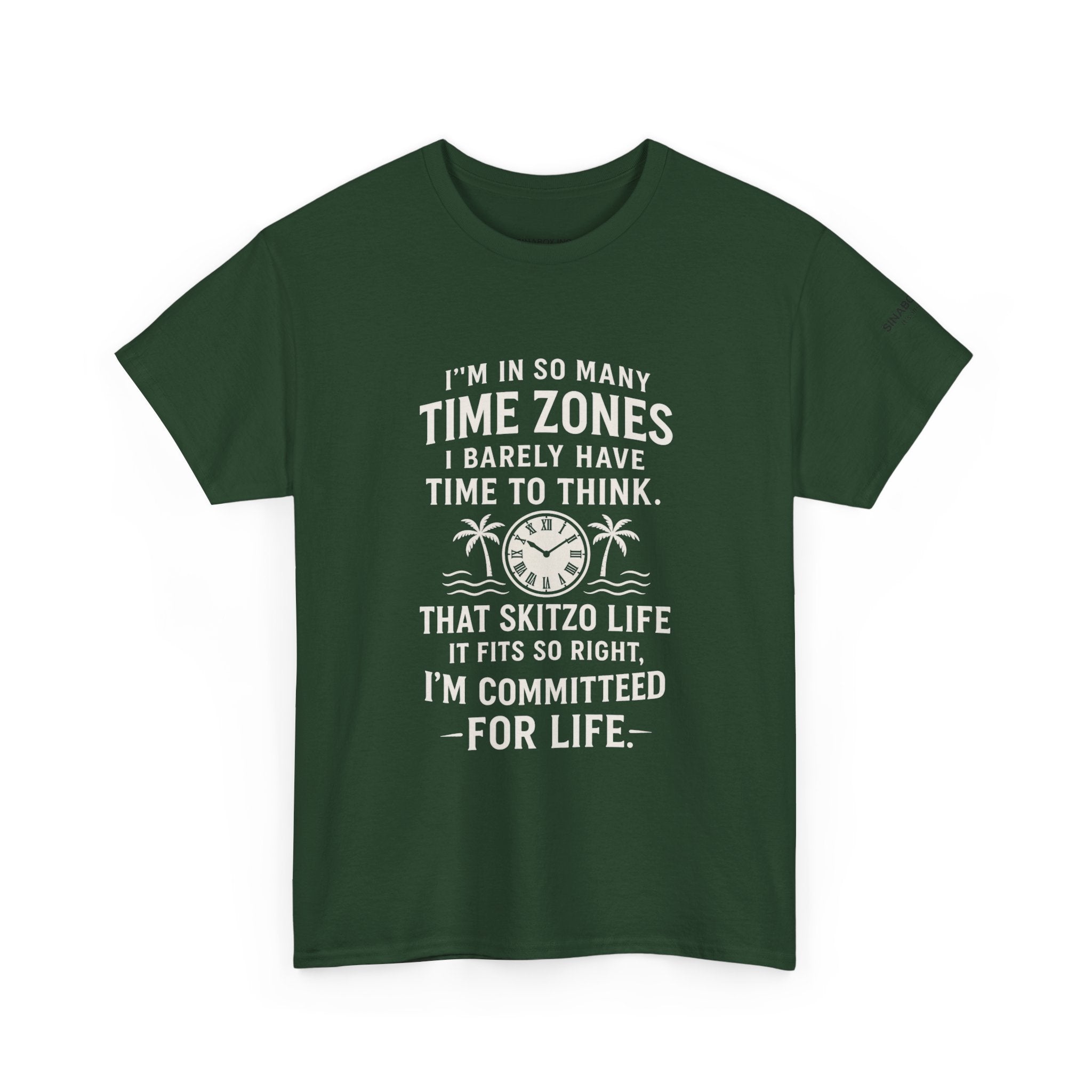 Time Zone Unisex Heavy Cotton Tee | Cozy Casual Wear, Fun Gift for Travelers, Unique Statement Shirt, Relaxed Fit Tee