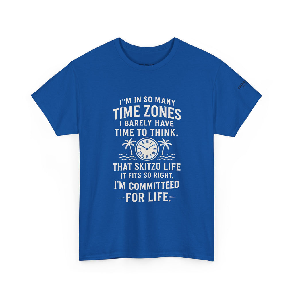 Time Zone Unisex Heavy Cotton Tee | Cozy Casual Wear, Fun Gift for Travelers, Unique Statement Shirt, Relaxed Fit Tee