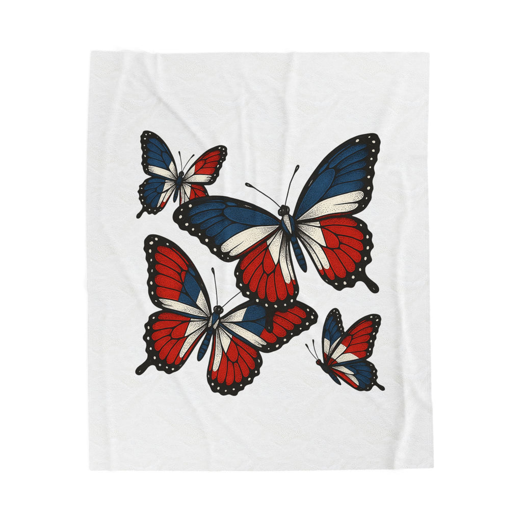Copy of Patriotic Butterfly Plush Blanket - Cozy Throw for Home, Gift for Independence Day, USA, Canada, France, Snuggle Accent