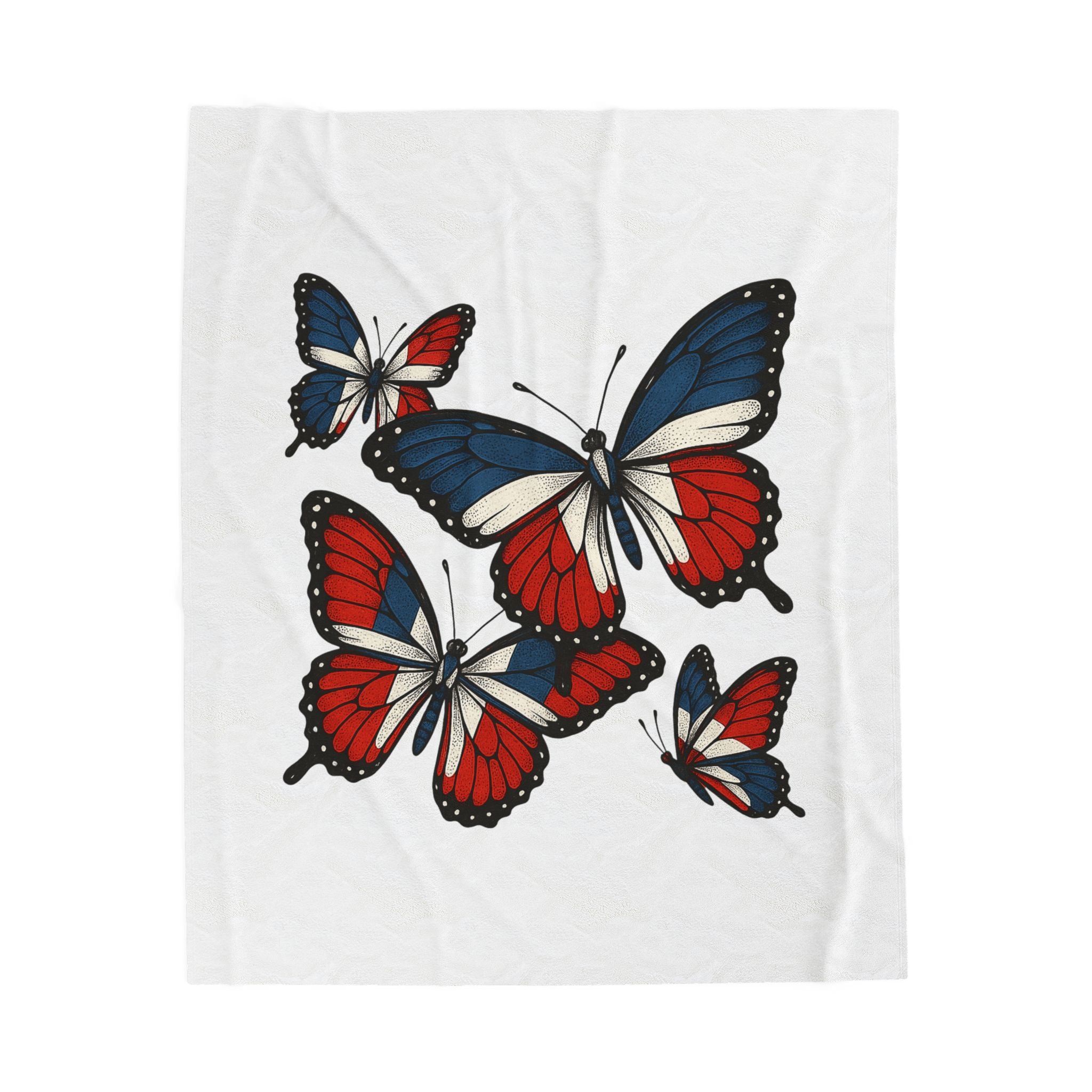 Copy of Patriotic Butterfly Plush Blanket - Cozy Throw for Home, Gift for Independence Day, USA, Canada, France, Snuggle Accent