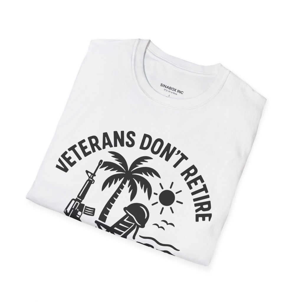 Veterans Beach T-Shirt - Relaxed Fit Shirt for Veterans, Casual Tee, Summer Apparel, Gift for Military Retirees, Vacation Wear