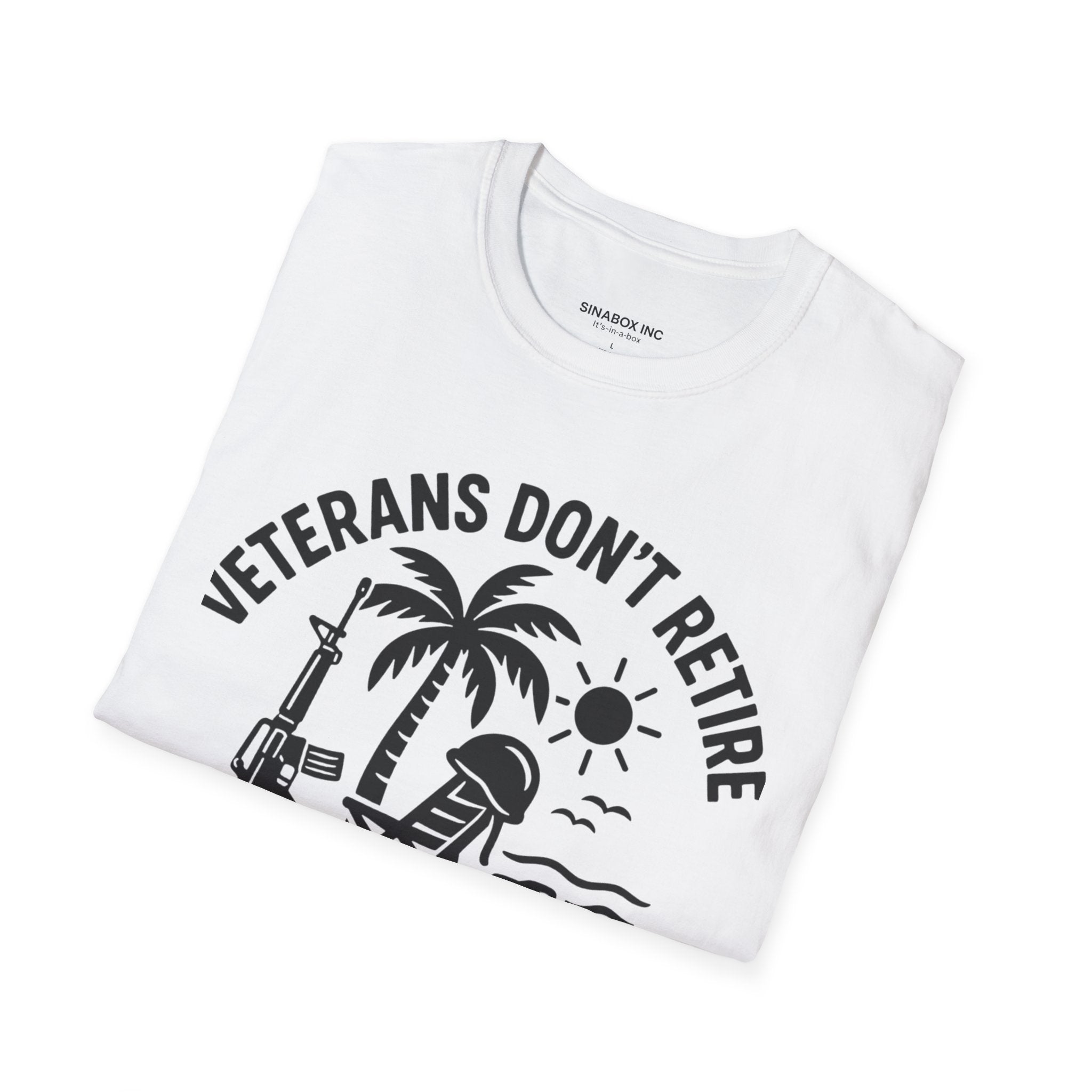 Veterans Beach T-Shirt - Relaxed Fit Shirt for Veterans, Casual Tee, Summer Apparel, Gift for Military Retirees, Vacation Wear