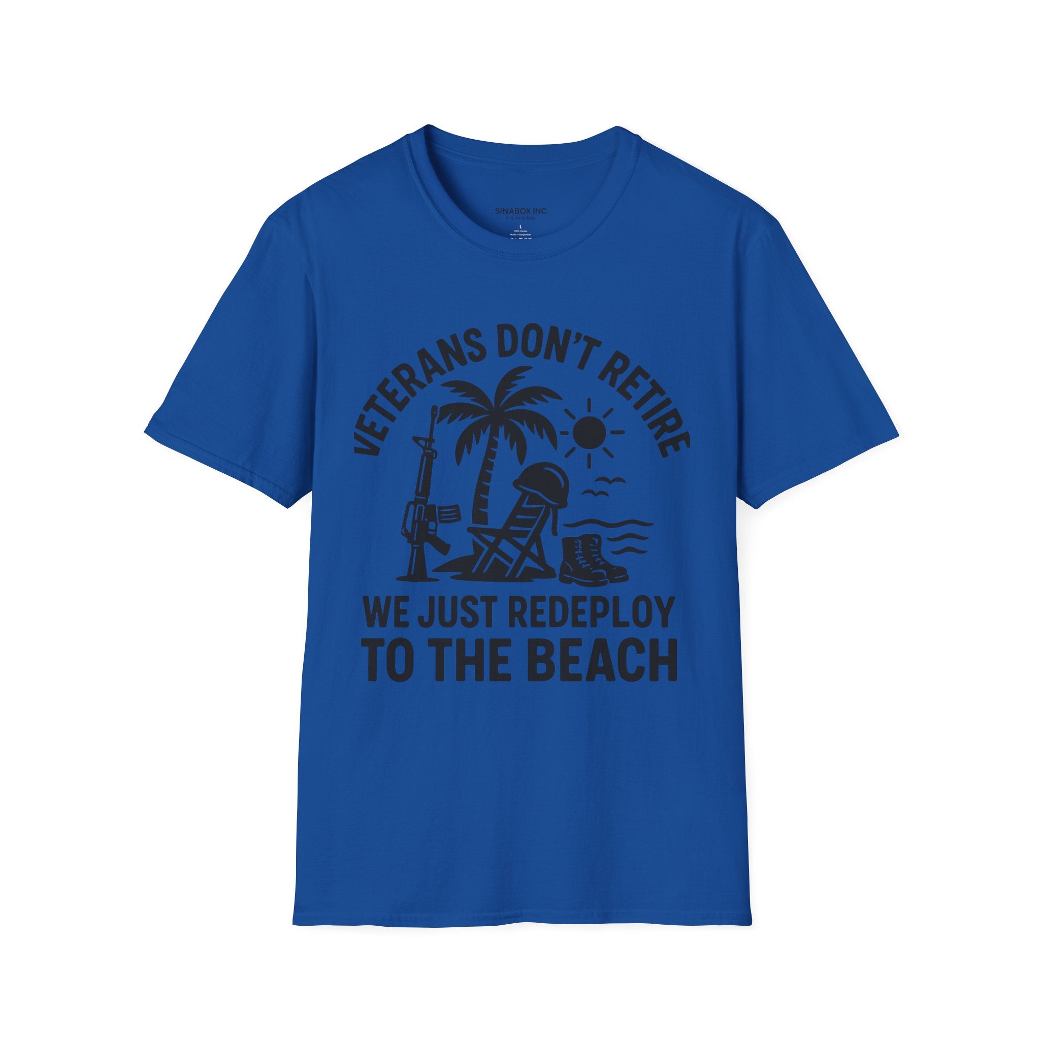 Veterans Beach T-Shirt - Relaxed Fit Shirt for Veterans, Casual Tee, Summer Apparel, Gift for Military Retirees, Vacation Wear