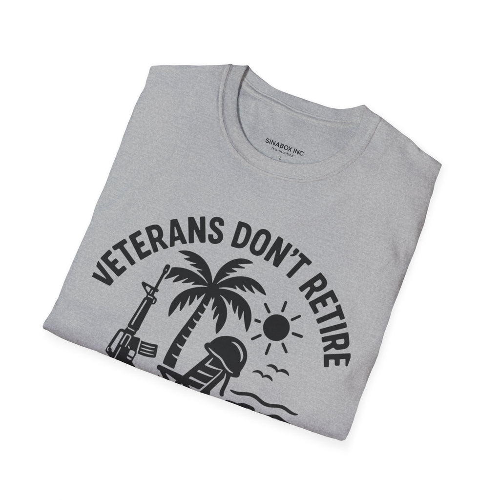 Veterans Beach T-Shirt - Relaxed Fit Shirt for Veterans, Casual Tee, Summer Apparel, Gift for Military Retirees, Vacation Wear