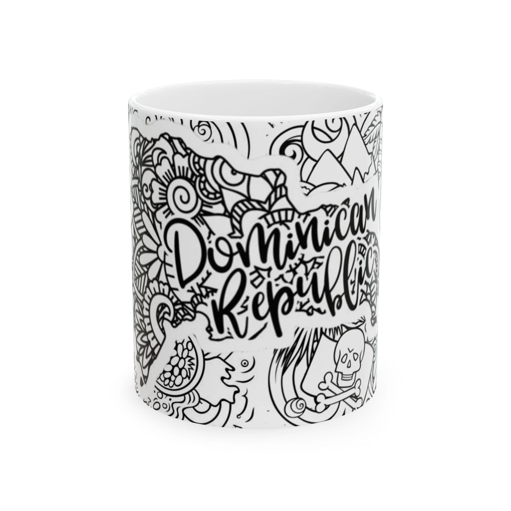 Dominican Republic Ceramic Mug, Bohemian Art Coffee Cup, Travel Souvenir, Gift for Her, Unique Kitchen Decor
