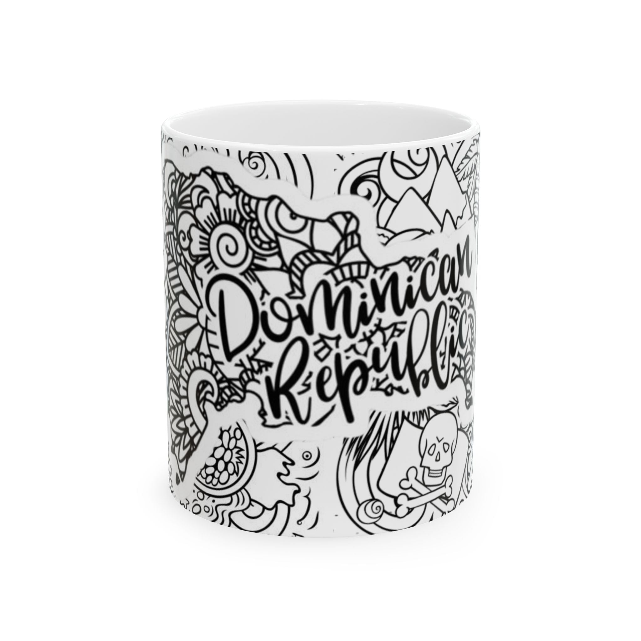 Dominican Republic Ceramic Mug, Bohemian Art Coffee Cup, Travel Souvenir, Gift for Her, Unique Kitchen Decor