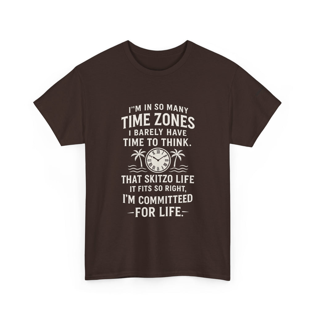 Time Zone Unisex Heavy Cotton Tee | Cozy Casual Wear, Fun Gift for Travelers, Unique Statement Shirt, Relaxed Fit Tee