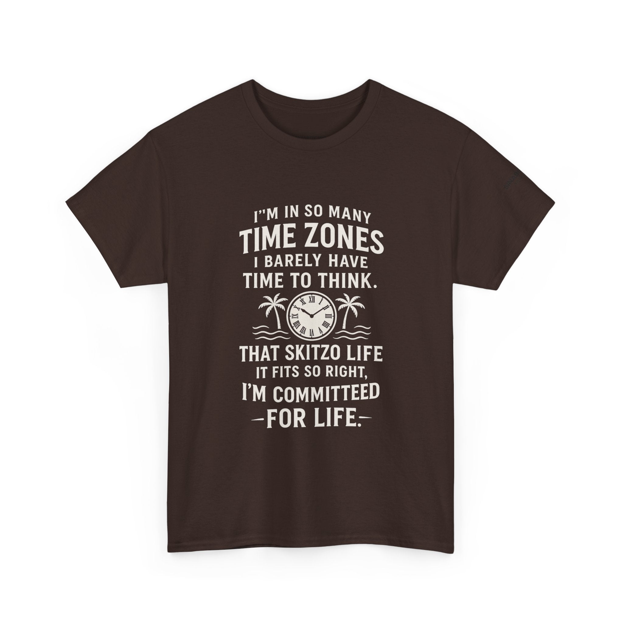 Time Zone Unisex Heavy Cotton Tee | Cozy Casual Wear, Fun Gift for Travelers, Unique Statement Shirt, Relaxed Fit Tee