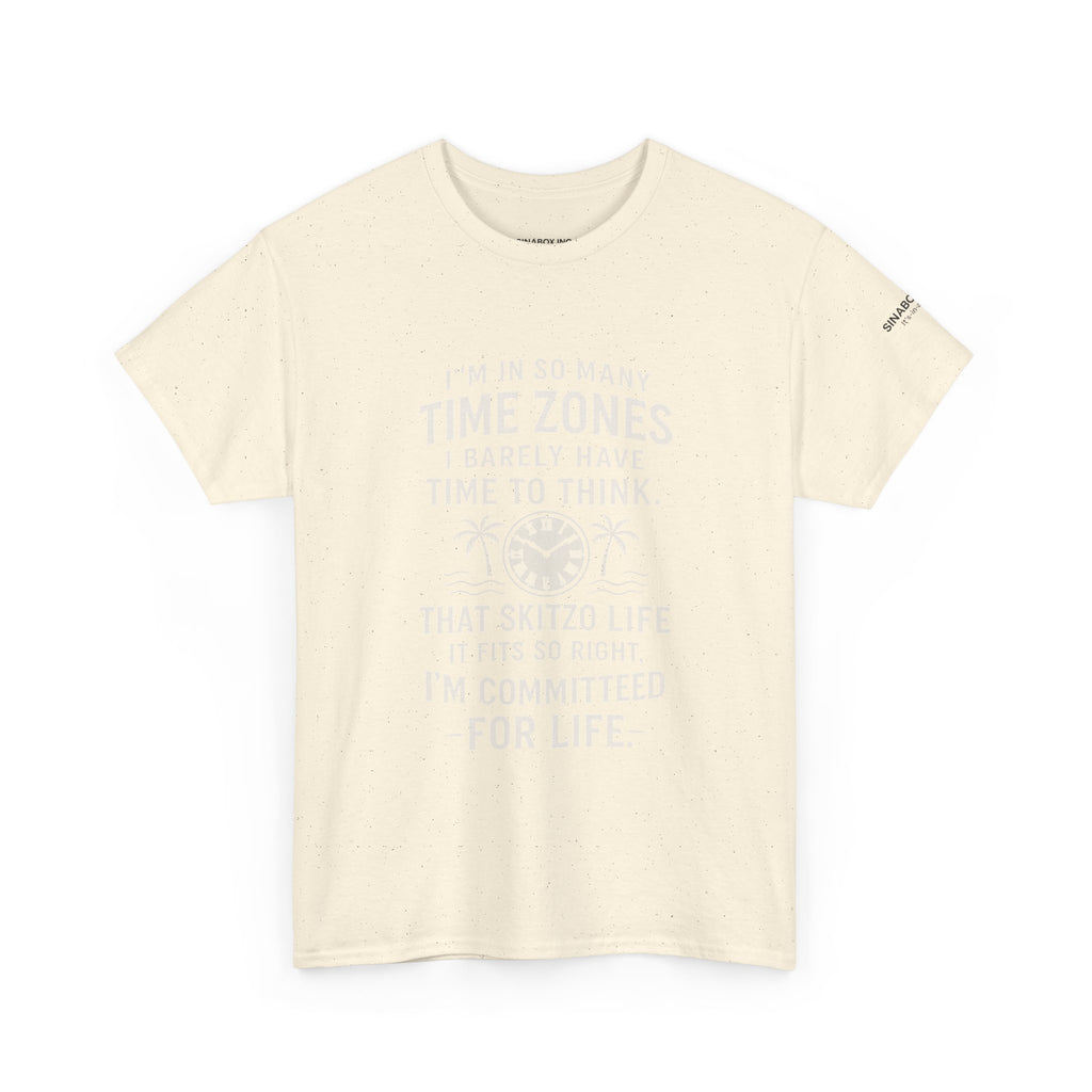 Time Zone Unisex Heavy Cotton Tee | Cozy Casual Wear, Fun Gift for Travelers, Unique Statement Shirt, Relaxed Fit Tee