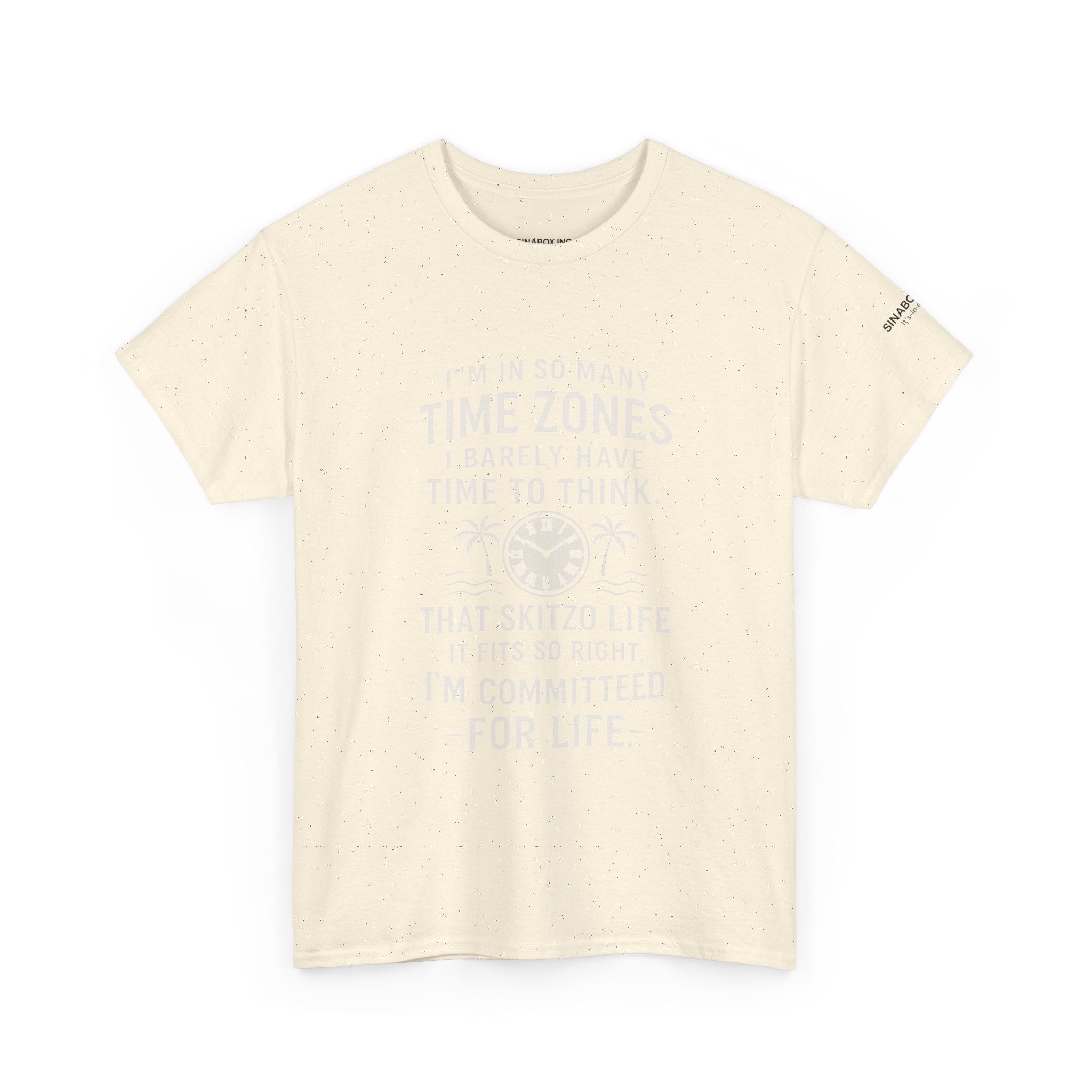 Time Zone Unisex Heavy Cotton Tee | Cozy Casual Wear, Fun Gift for Travelers, Unique Statement Shirt, Relaxed Fit Tee