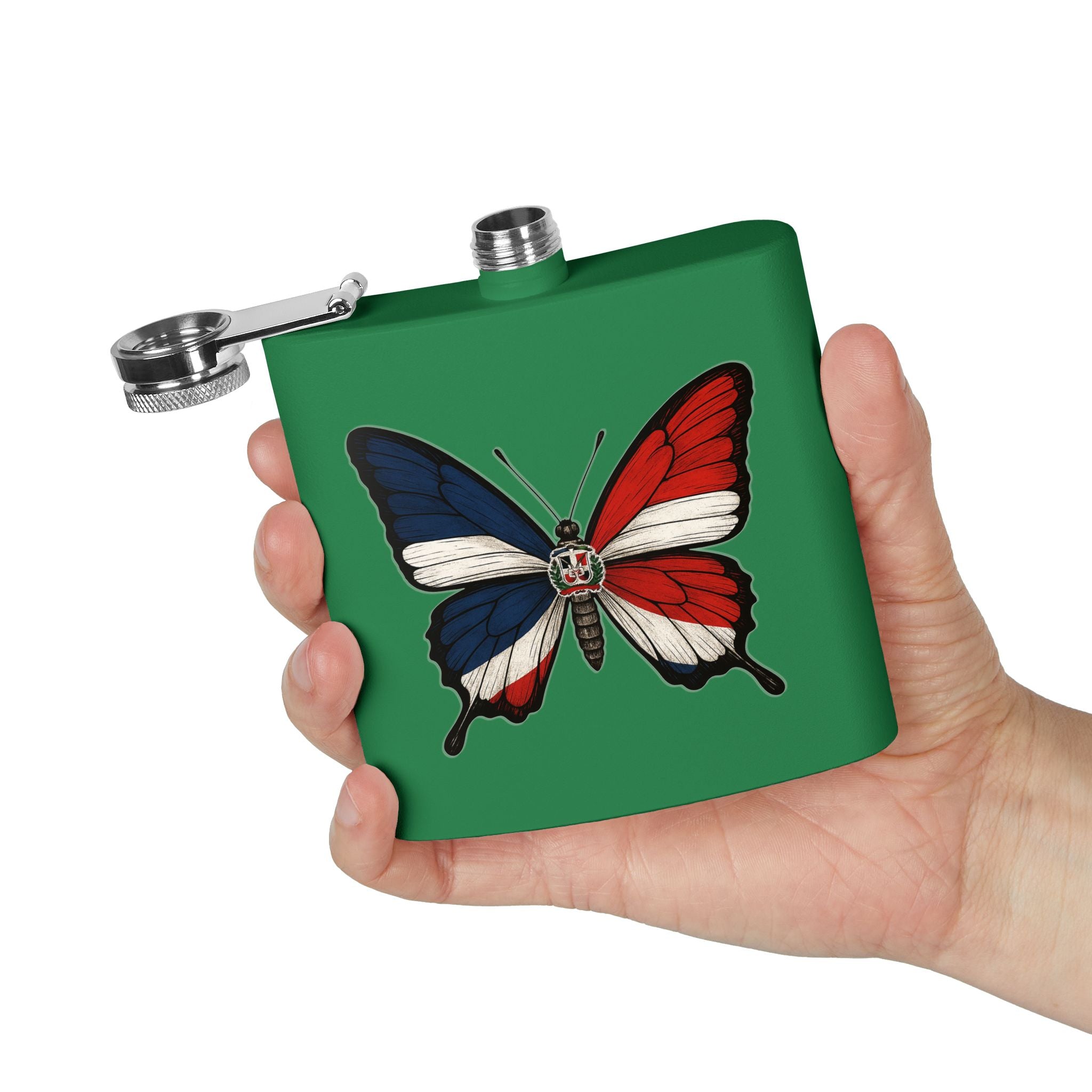 Patriotic Butterfly Flask - 6oz Stainless Steel Drinkware