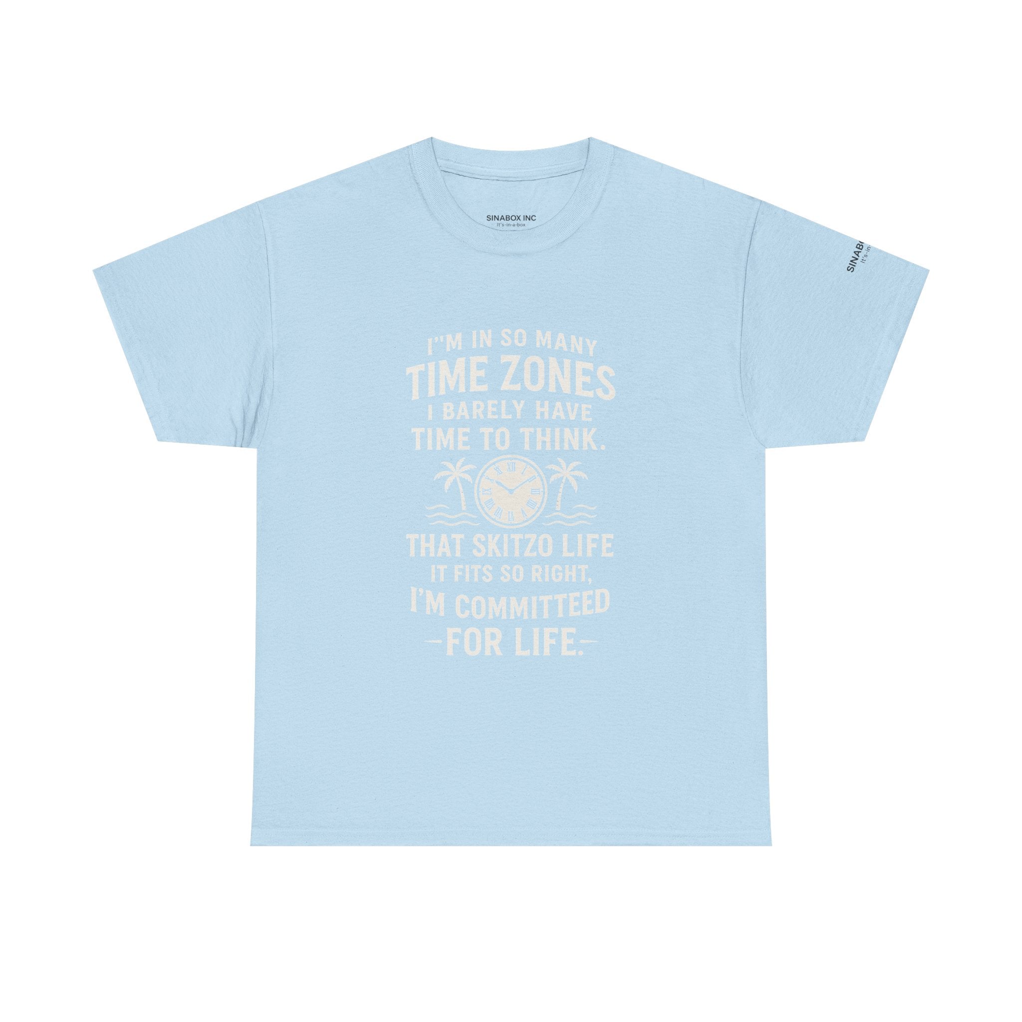 Time Zone Unisex Heavy Cotton Tee | Cozy Casual Wear, Fun Gift for Travelers, Unique Statement Shirt, Relaxed Fit Tee