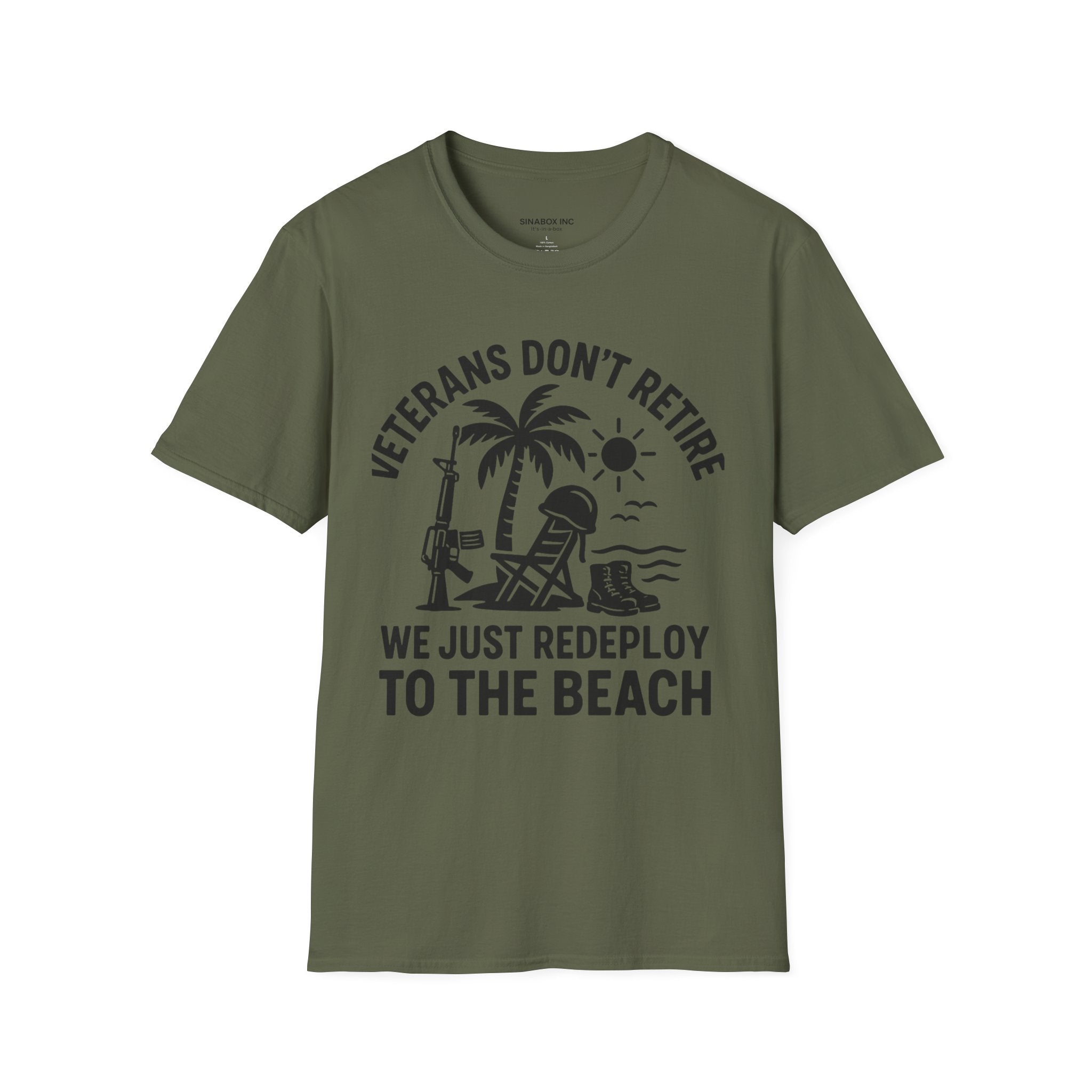 Veterans Beach T-Shirt - Relaxed Fit Shirt for Veterans, Casual Tee, Summer Apparel, Gift for Military Retirees, Vacation Wear
