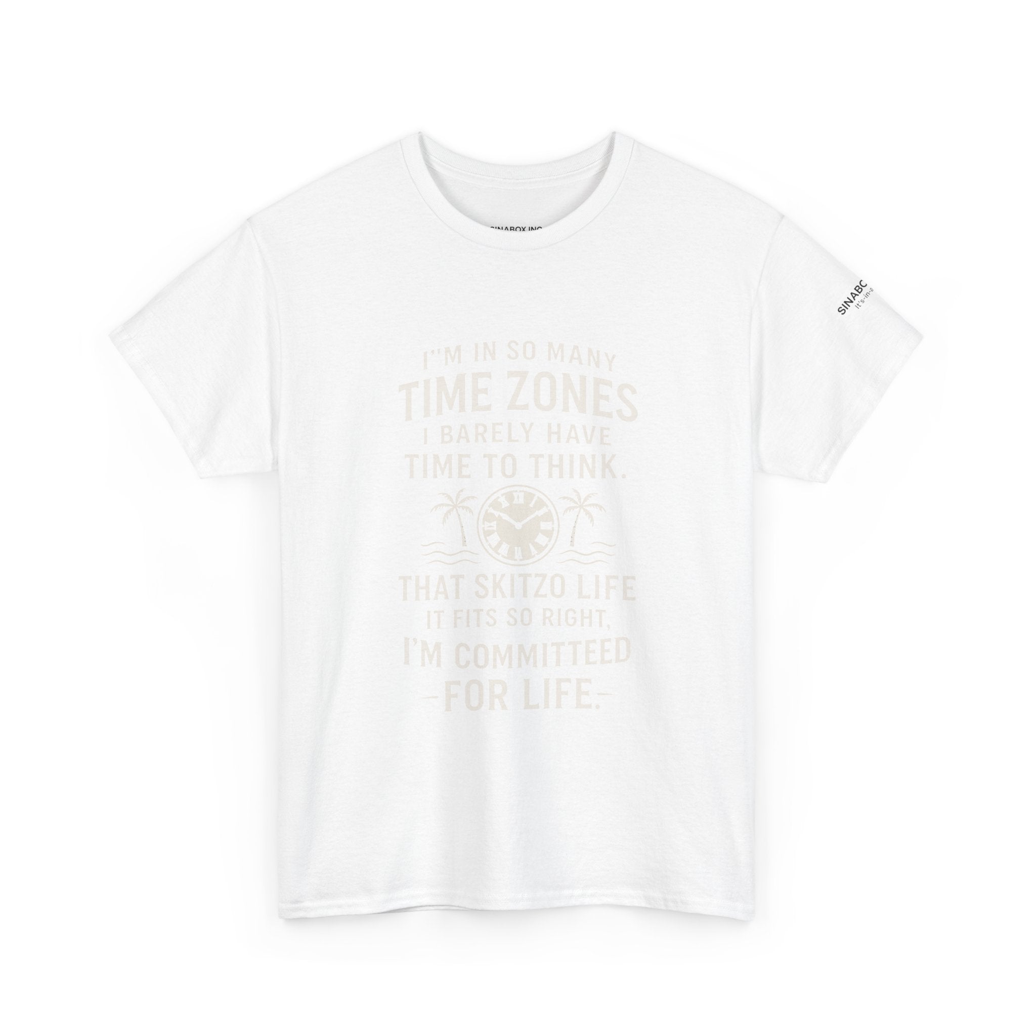 Time Zone Unisex Heavy Cotton Tee | Cozy Casual Wear, Fun Gift for Travelers, Unique Statement Shirt, Relaxed Fit Tee